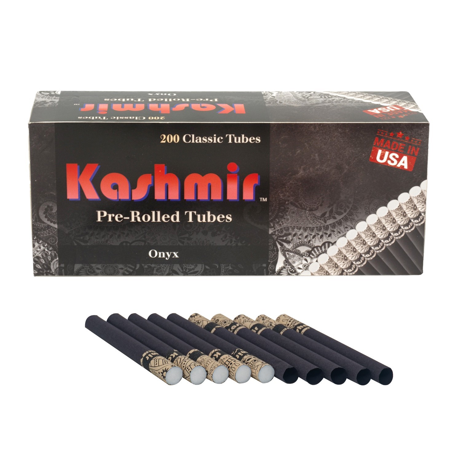 Kashmir Pre-Rolled Tubes Combo Pack of Onyx & Unbleached Cigarette Tubes: 400 Ct