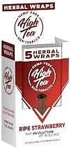 High Tea Non Tobacco All Natural Herbal Smoking Wraps – Ripe Strawberry – 125…