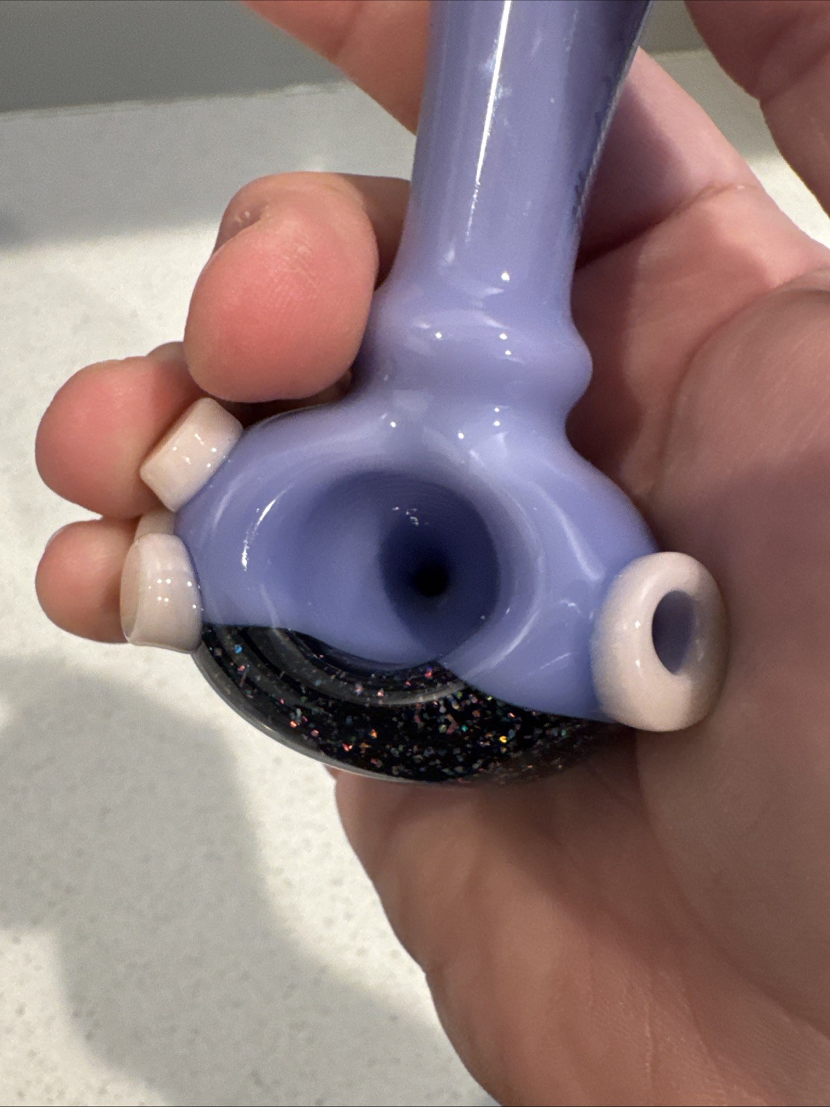 Illadelph Glass X Ludeman Crushed Opal Tobacco Pipe Purple W Box
