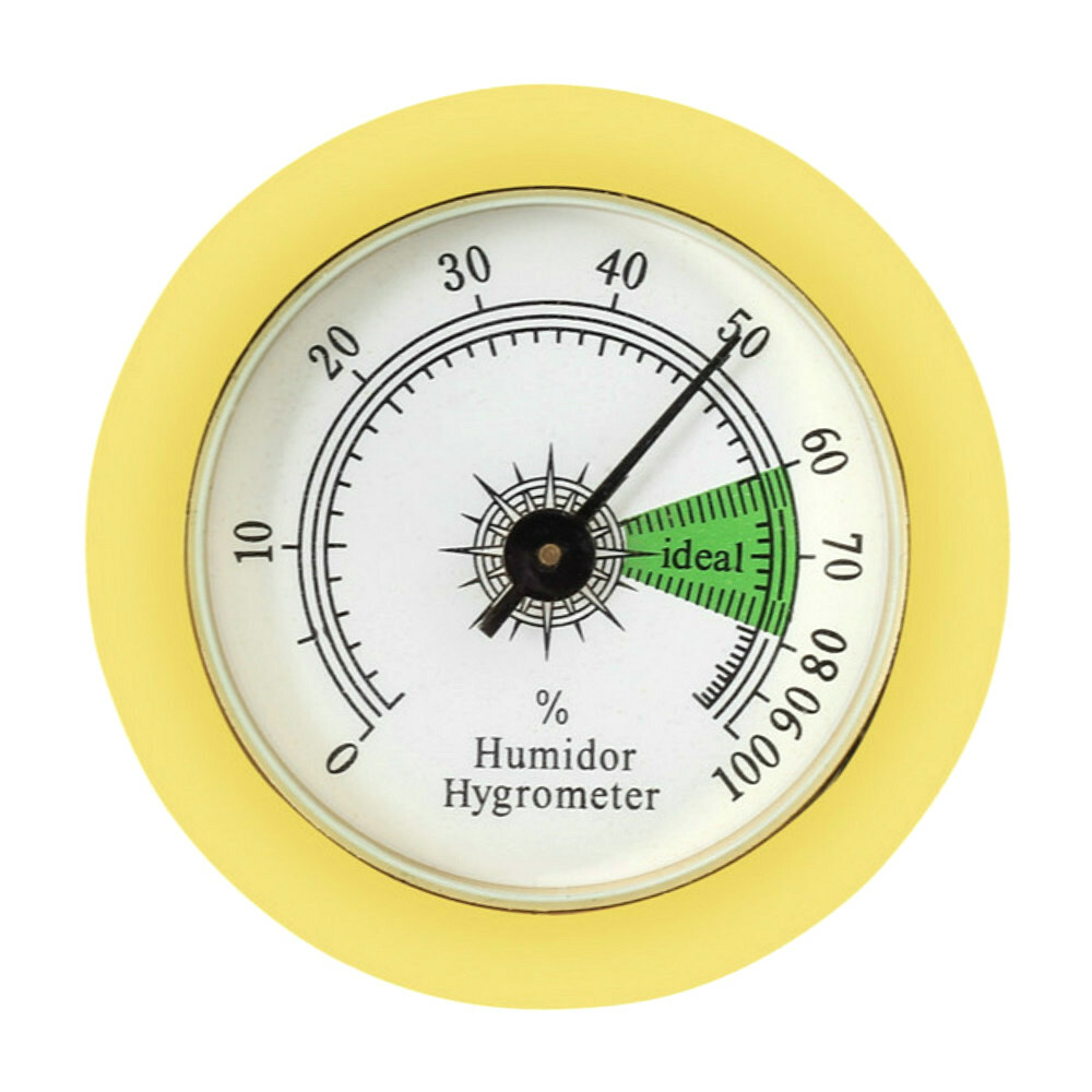 50MM Gold Frame Analog Hygrometer For Cigar Humidor Replacement NEW