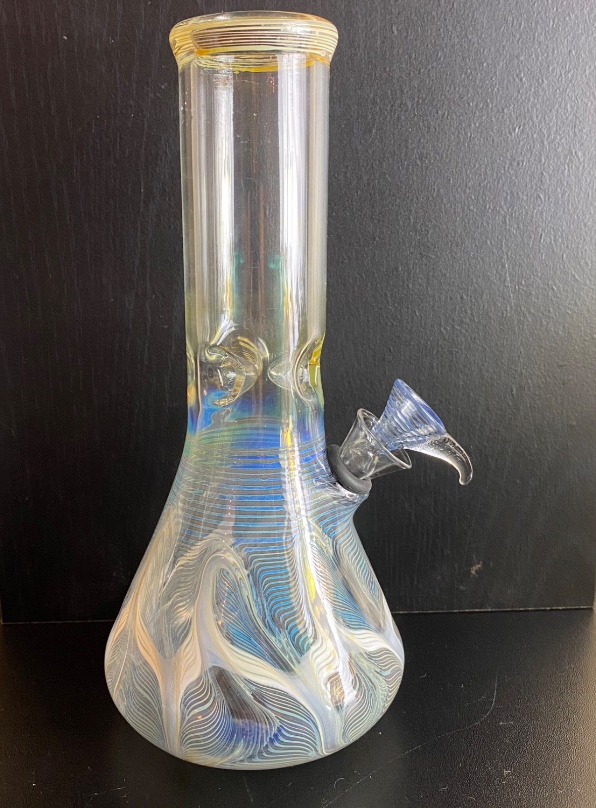 Glass Water Pipe with Ice Catch – 10” x 1.5″ with 9mm Pull Bowl