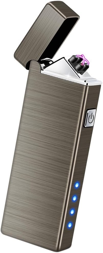 USB Rechargeable Dual Arc Plasma Lighter, Windproof Pocket Lighter
