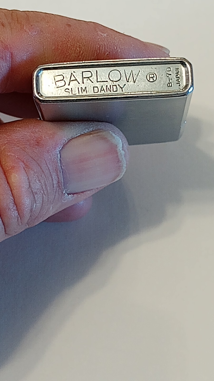 Barlow Slim Dandy Silver USS Lafayette Vintage Collectible Rare Pocket Lighter
