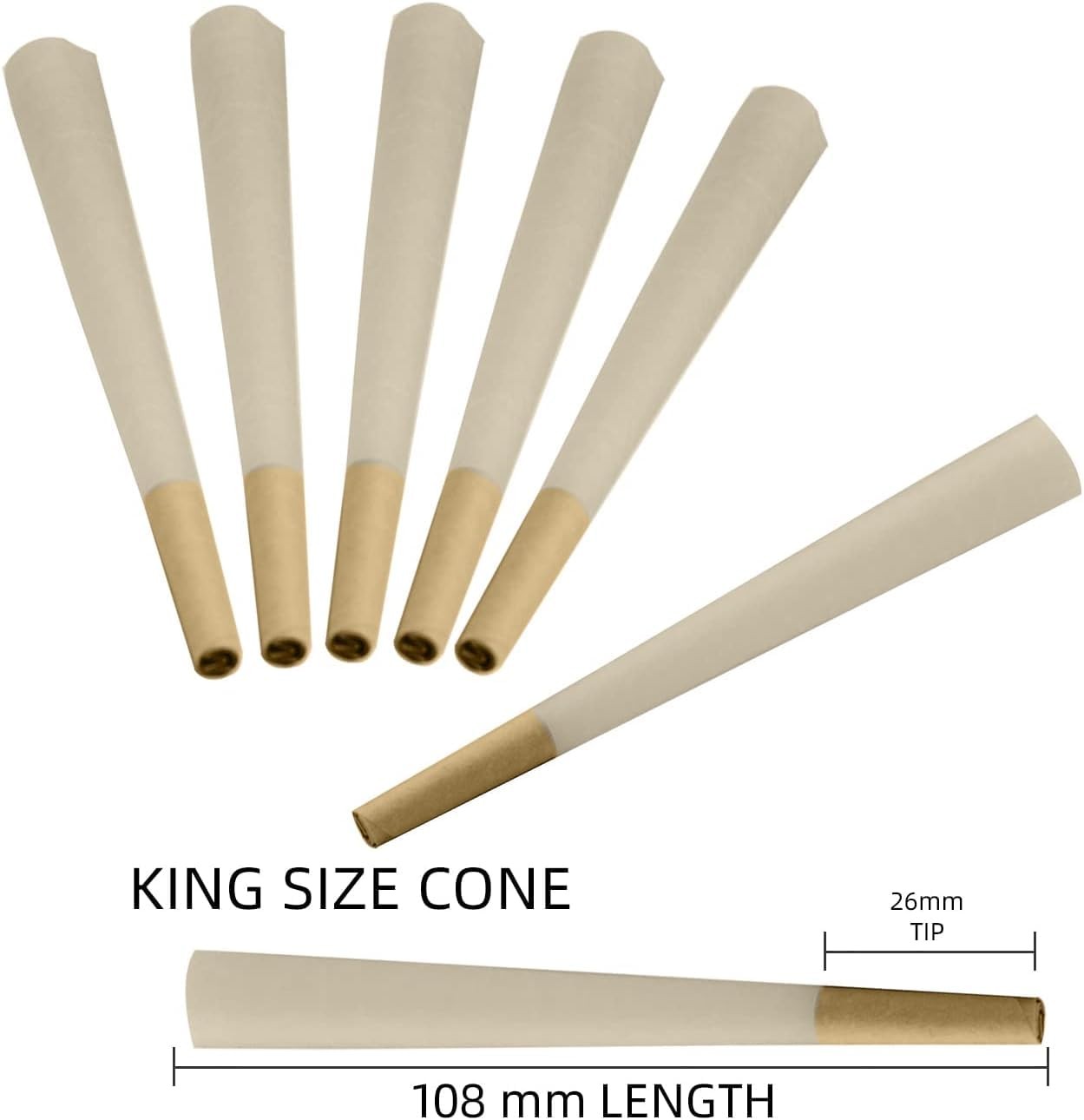 200 Pack Pre rolled cone | Cones king size| Slow Burning Rolled brown