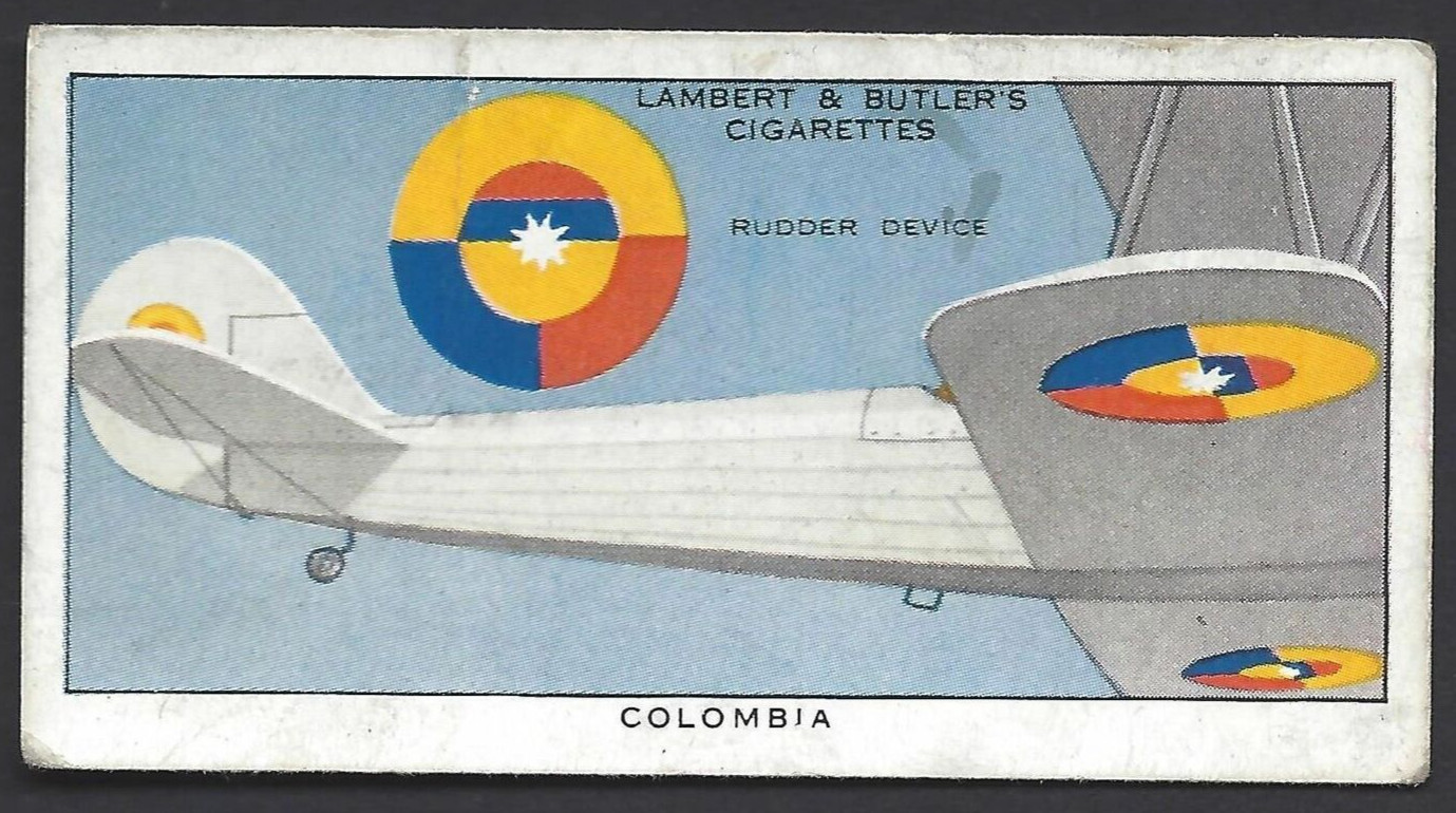 LAMBERT & BUTLER – AEROPLANE MARKINGS – #9 COLOMBIA