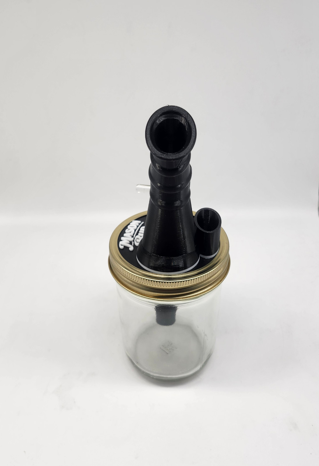 Mason Jar Top Water Bong | Glass Hookah Pipe w/ Lighter Holder 14mm Bowl