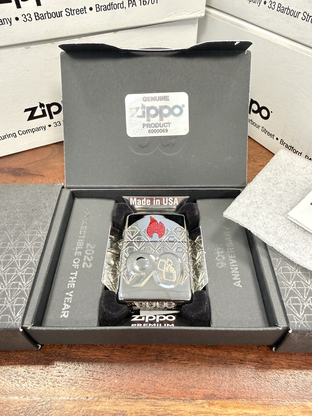 Zippo ARMOR Lighter 90th Anniversary 2022 COTY Black Ice LIMITED 6000 NEW BOXED