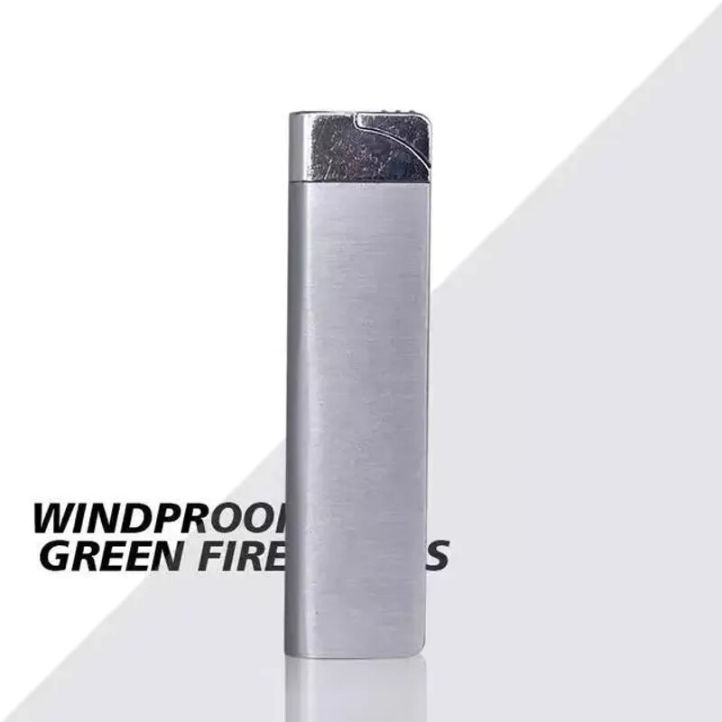 Ultra Thin Refillable Butane Lighter Small Metal Windproof Jet Torch Gas Lighter