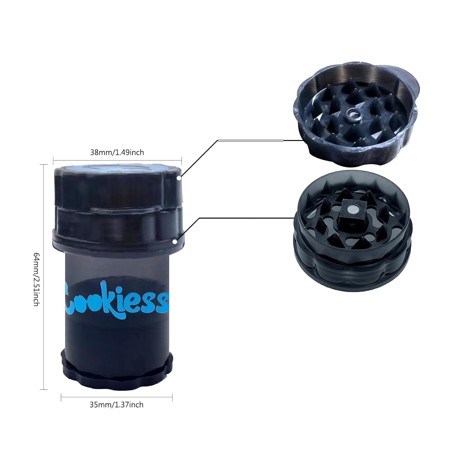 Grinder Herb Spice Grinder Hand-Cranked Plastic Grinder with Handle 62Mm Grinder