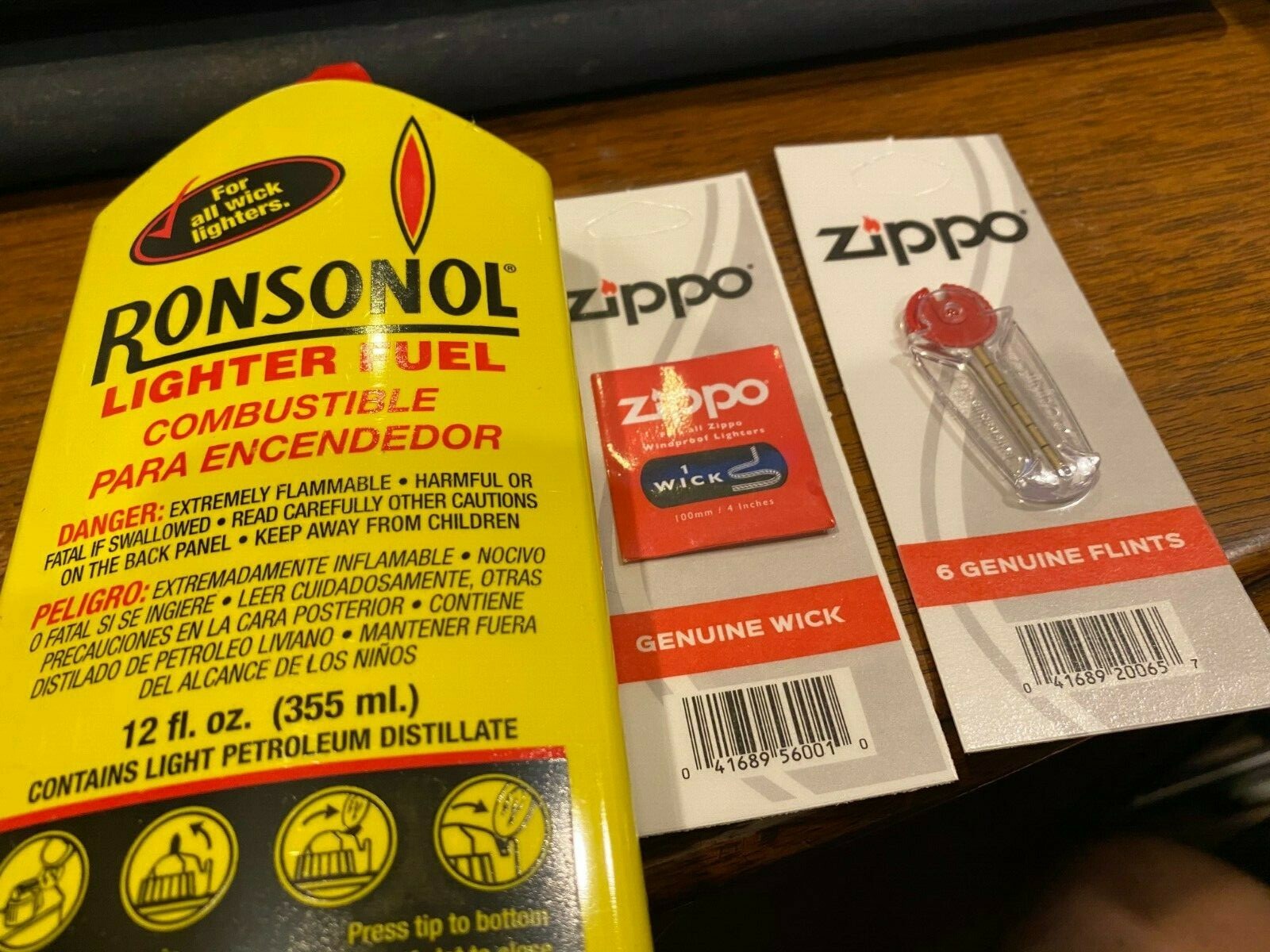 RONSON 12oz Can Fuel Fluid and Flint & Wick Value Pack Combo Set