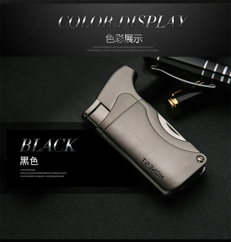 Multifunctional Cigar Lighter Windproof Jet Flame Butane Pipe Tool Portable