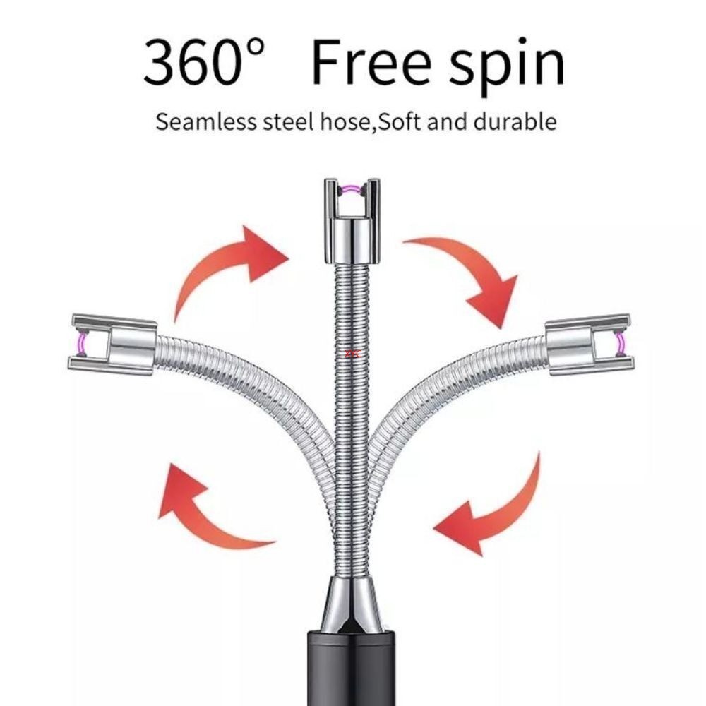 Portable Windproof Double Electric Arc Lighter USB Rechargeable Indoor & Outdoor