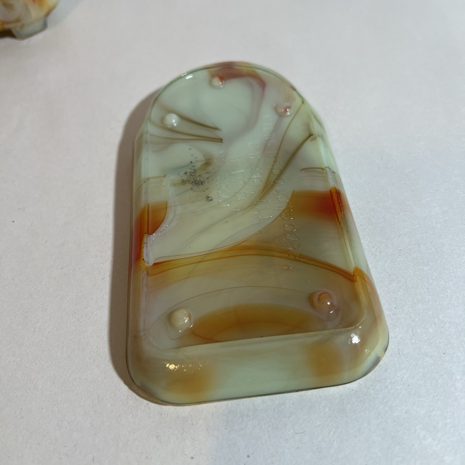 VTG ART DECO GREEN SLAG SWIRL URANIUM GLASS LIGHTER & ASHTRAY VIDRIO PRODUCTS