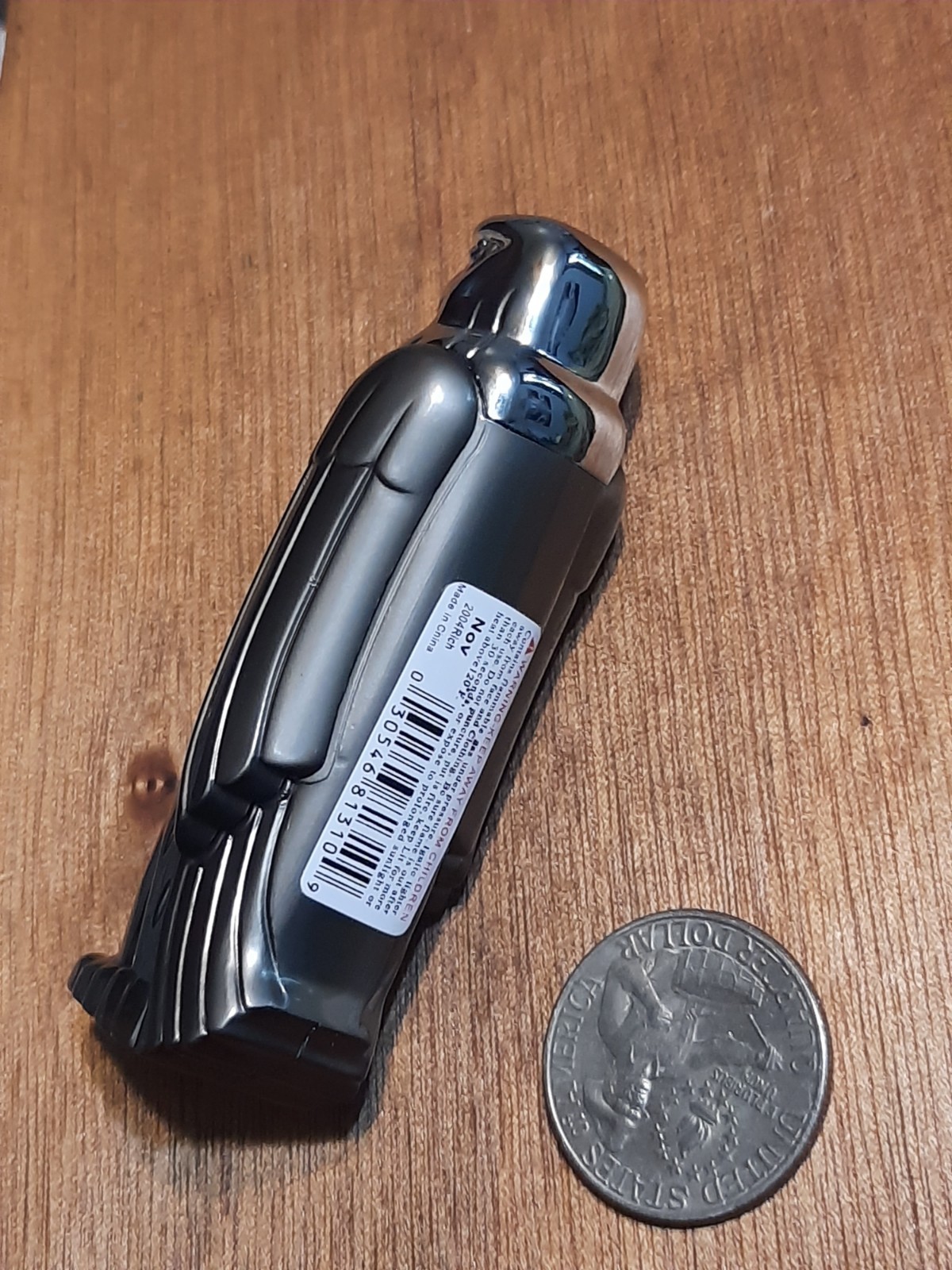 Vtg Lighter Novelty Gun Metal Gray American Eagle Torch Lights NoGuarantee M5