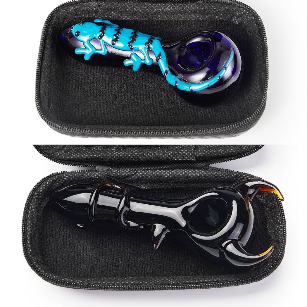 ( Pack of 2 ) 4″ Tobacco Smoking Glass Pipe Collectible Handmade Pipes with Box
