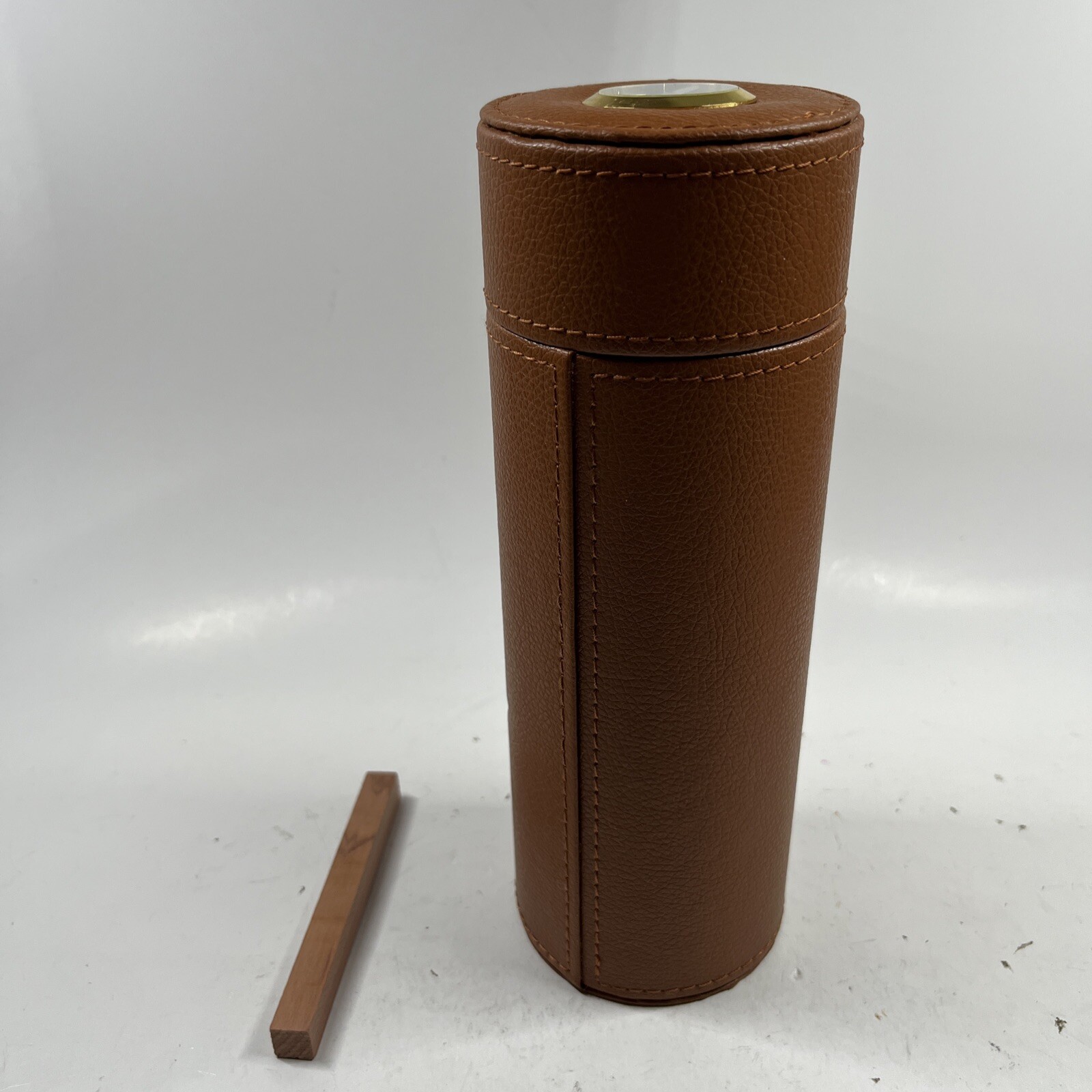 Travel 4-6 Tube Cigar Humidor Leather Case Cedar Wood Humidifier Hygrometer NEW