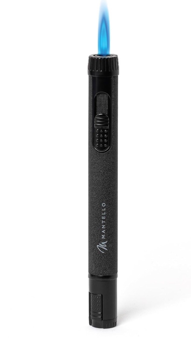 Mantello Cigar Lighter, Butane Torch Lighter, Single Flame Torch Lighter