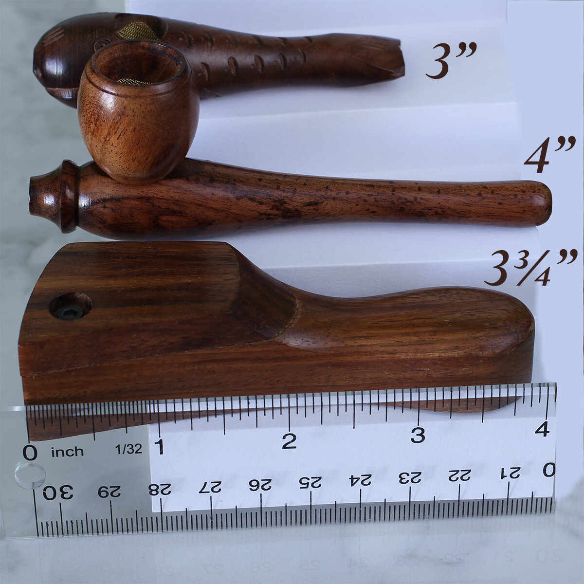 BUNDLE Curved, Esquisite, & Fishy, Premium Wood Hand Crafted Smoking Pipes
