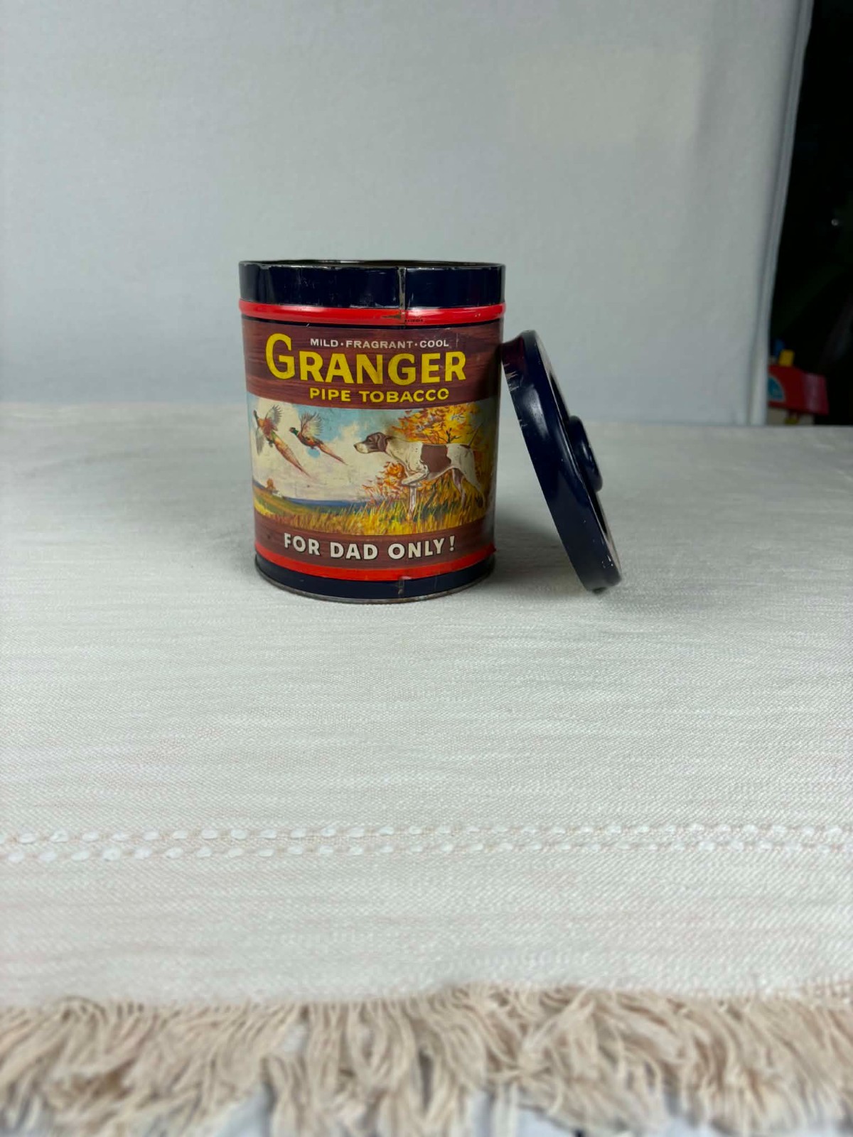 Vintage Granger Pipe Tobacco Tin 14 Oz Father’s Day For Dad Only Hunting Dog Phe