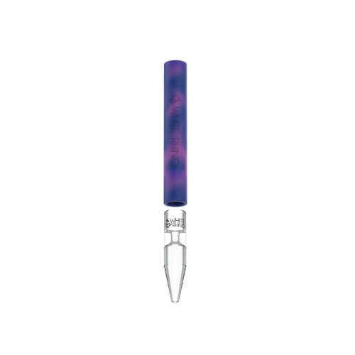 White Rhino Tobacco Chillum To Straw | 5″ | Blue & Purple