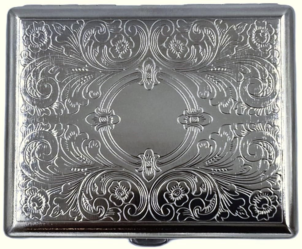 Retro Cigarette Case Victorian Style Metal Holder for Regular, King & 100’S Size