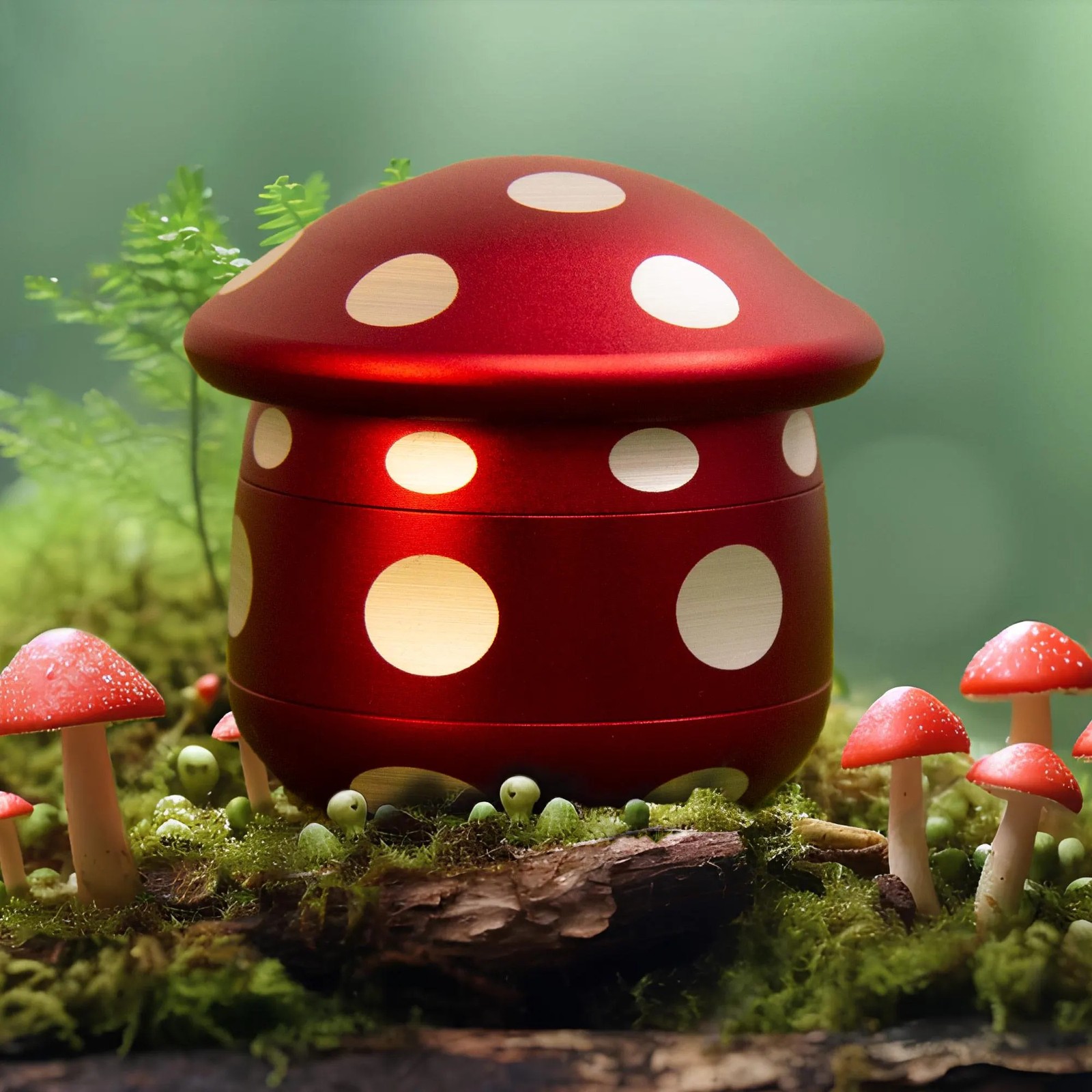 2.5″ Mushroom Shape Crusher Metal Grinder 4 Layer 62mm Spice Tobacco Grinder Red
