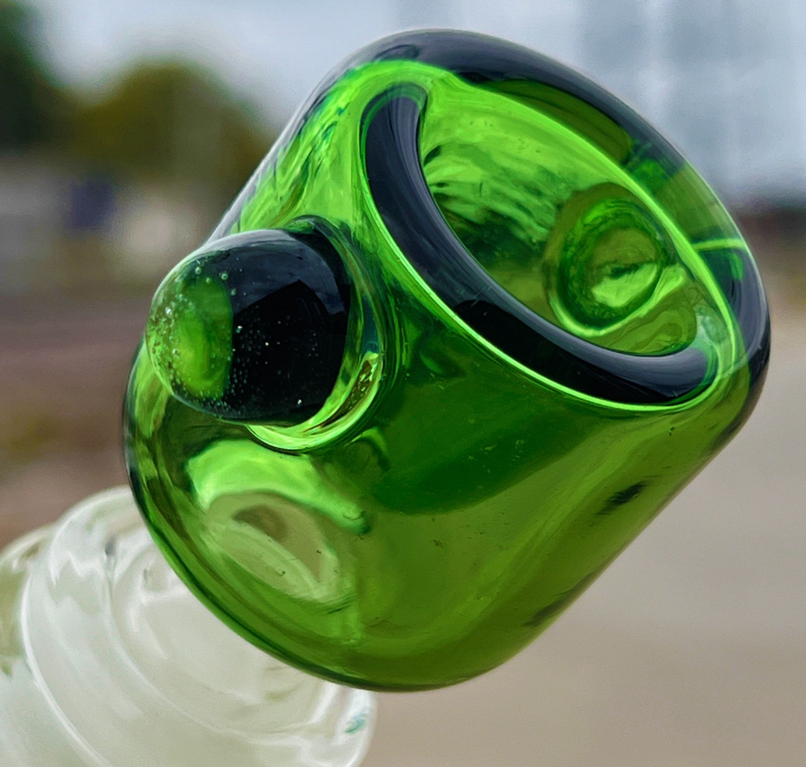 14″ Tall 44x4mm Encore Clear Glass Tobacco Hookah Bong Beaker w Perc Color Lip