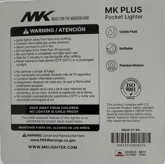 50 Ct MK Plus Five Assorted Color Refillable Lighter 50ct (008570)