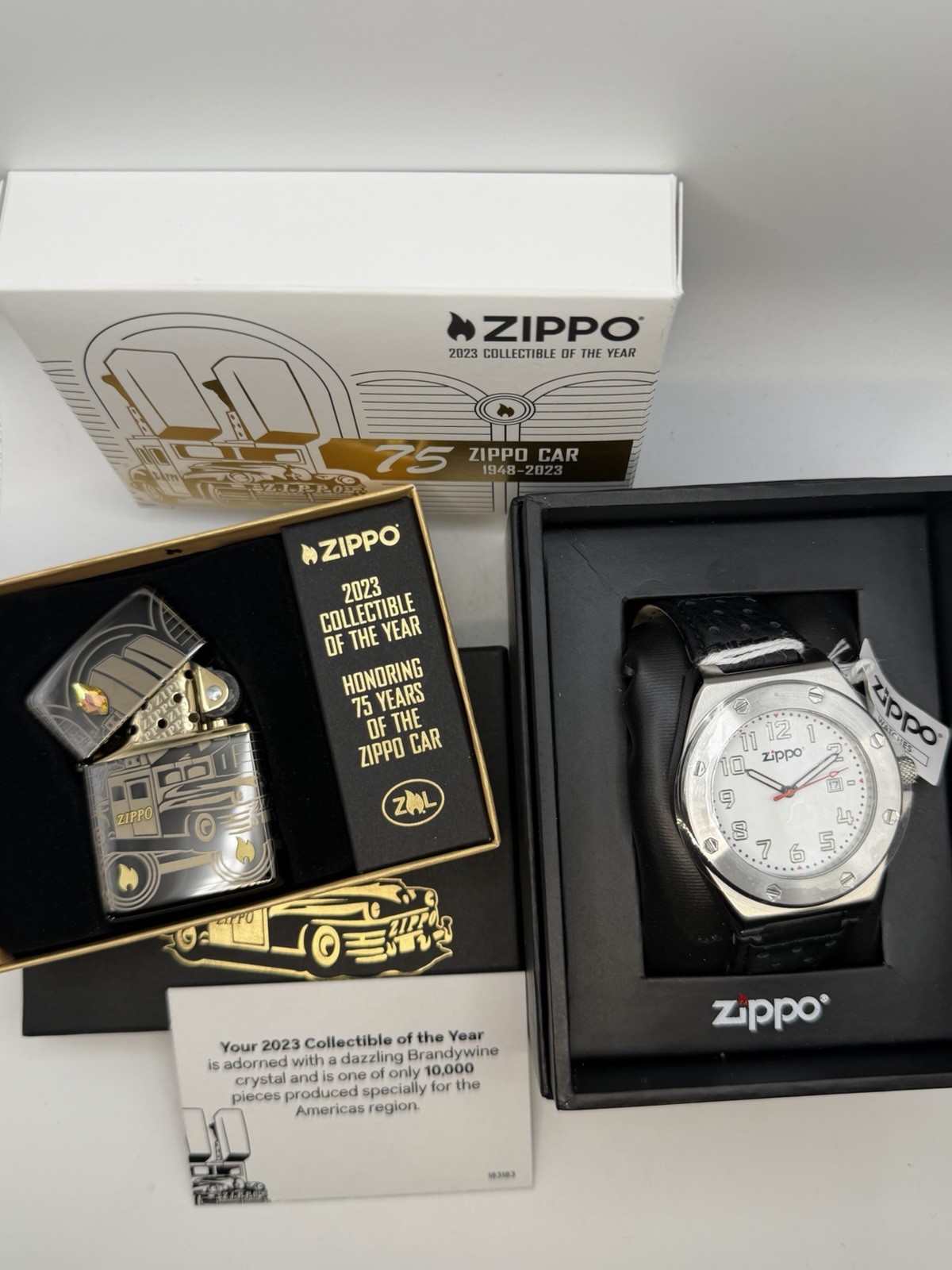 Limited 2023 COTY 75th Anniversary Car Armor Zippo Lighter Men’s Watch #3817