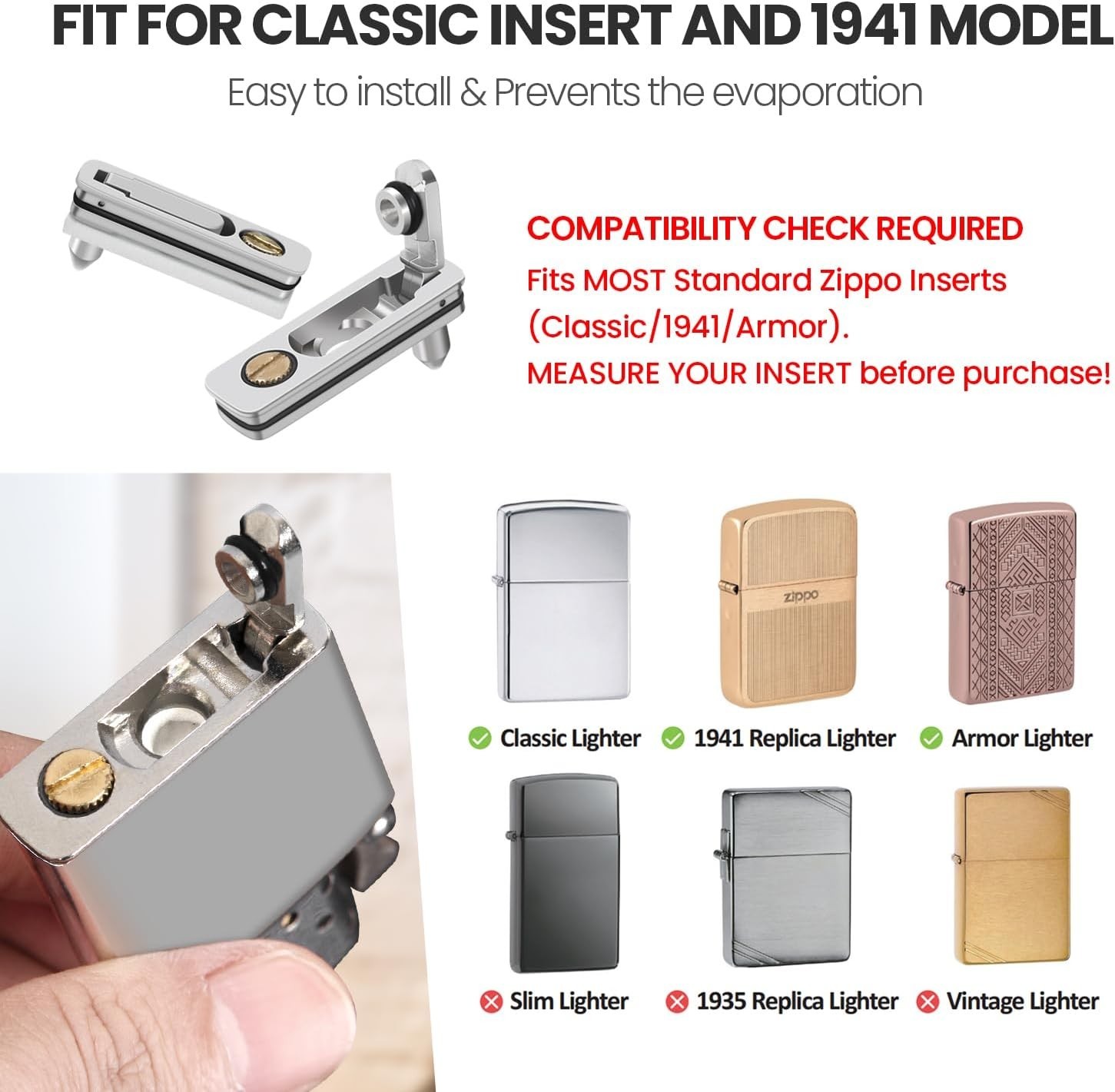 Multi-Sided Metal Gasket Seal for Zippo Lighters – Anti-Evaporation Accessories