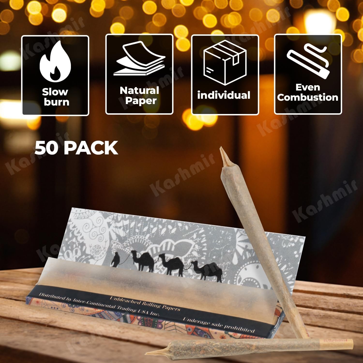 Unbleached Rolling Papers King Size 32 Leaves Pack (25 Pack Box) – Kashmir