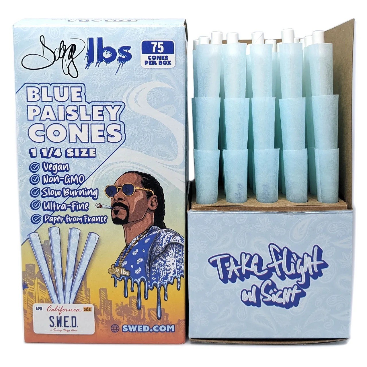 Dogg lbs 1 1/4 Blue Paisley Pre-Rolled Cones 75 Count