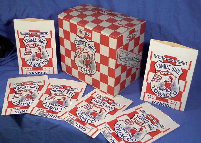 Yankee Girl Tobacco Set ~ Store Display Box + 6 Pouches ~ 1950’s ~ N.O.S.