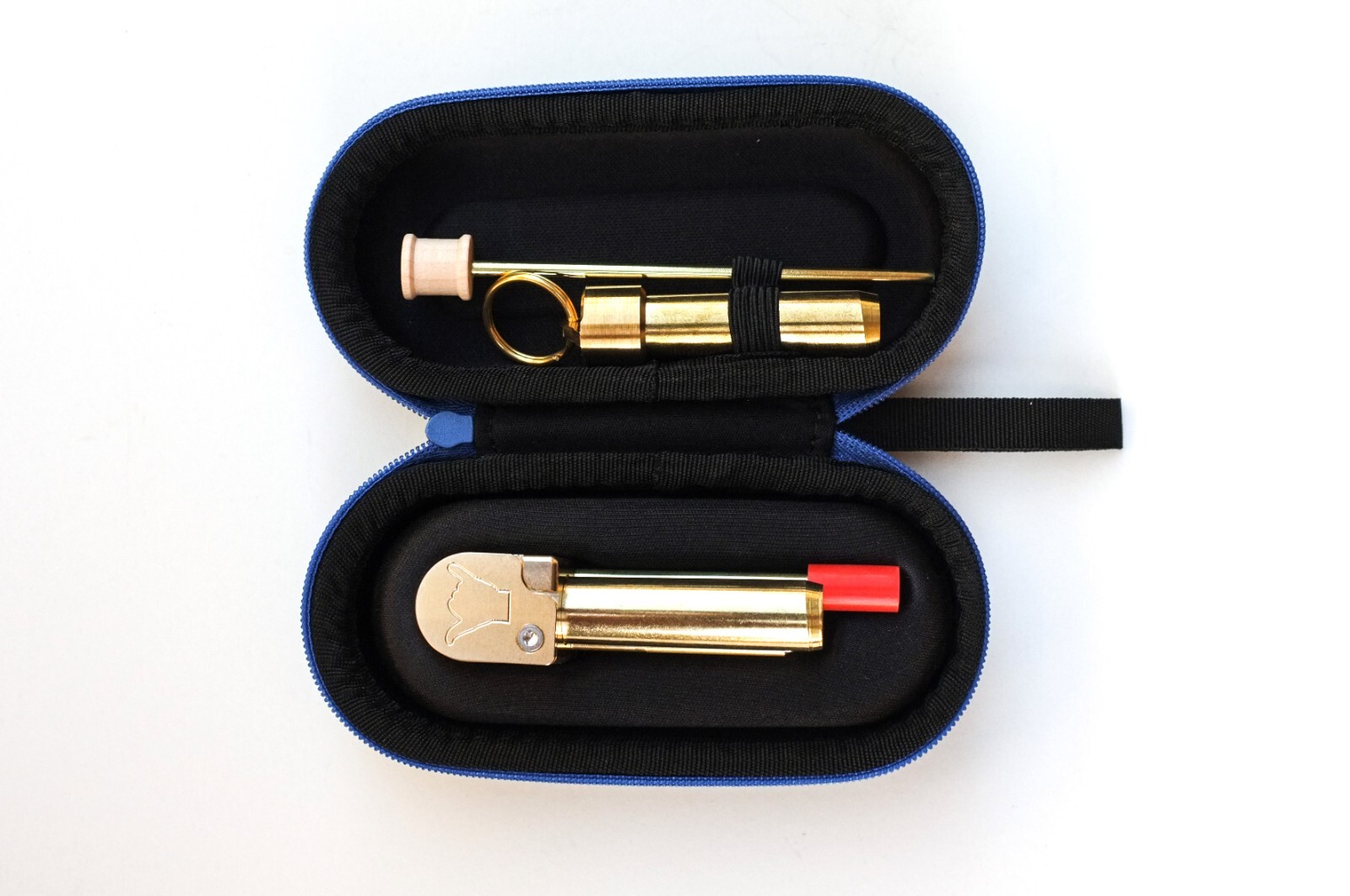 Original Shaka Pipe Unique Brass All-in-One w Stash Tube & Poker Made in Hawaii