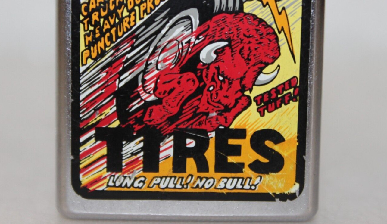 Rare Retired Zippo ‘Rolling Thunder Tires’ 2005 Long Pull No Bull Comics