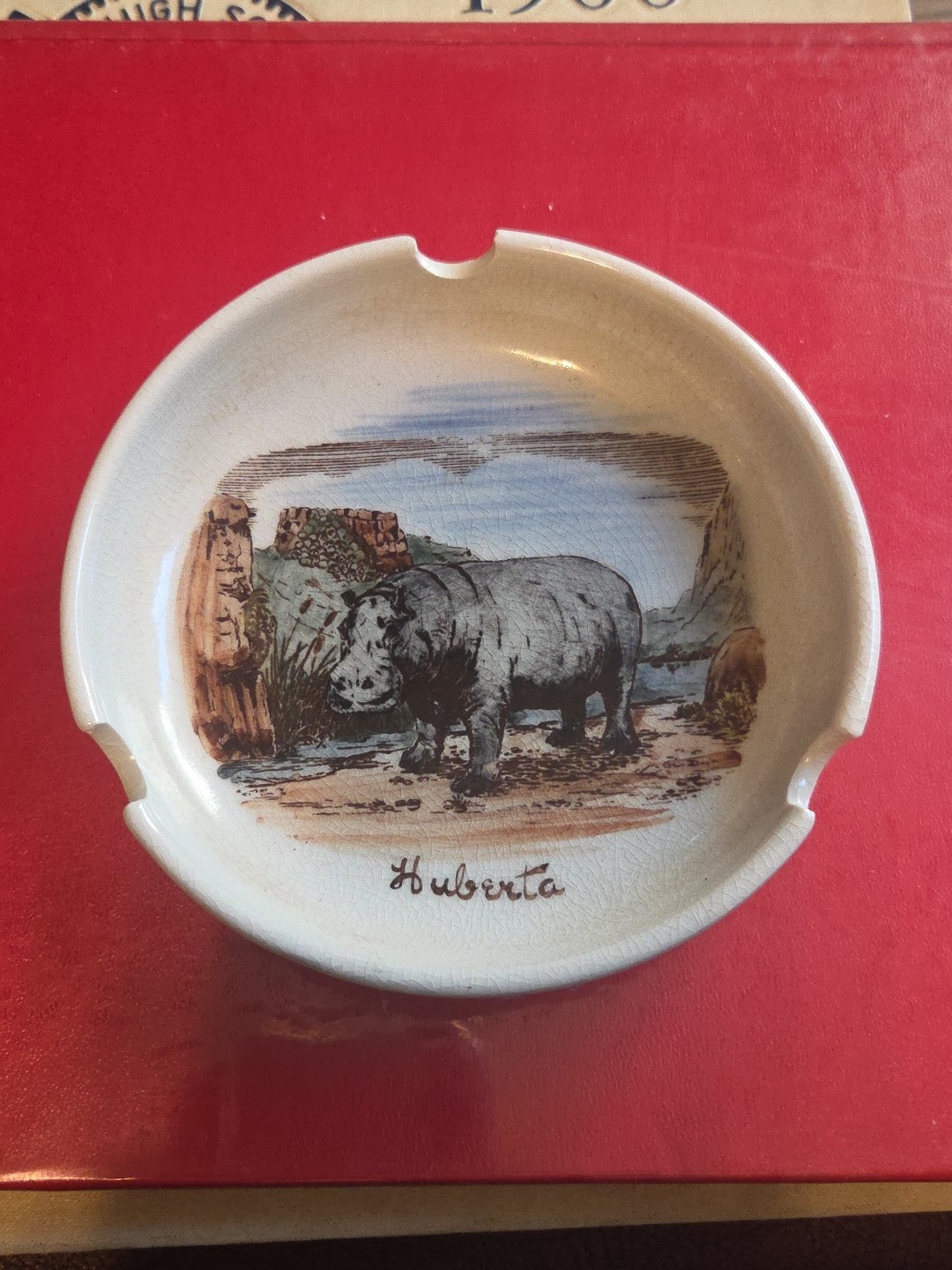 Vintage Ashtray Ceramic Of Humberta the Hippo Kaffrarian Museum South Africa
