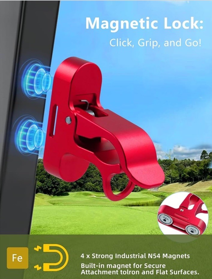 Strong Magnetic Cigar Holder Golf Cart Cigar Holder Clip Matte Cigar Tool Red