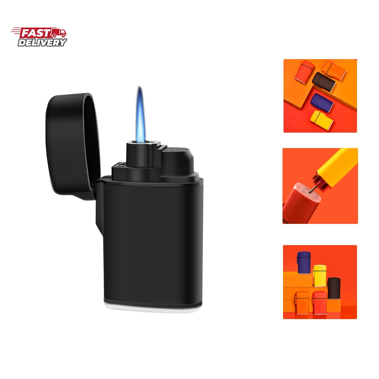Mini Torch Lighter Windproof Jet Flame Butane Refillable Pocket Lighter for C…