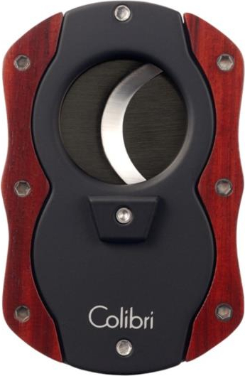 COLIBRI “CUT WOOD” REDDISH BROWN CIGAR CUTTER 24MM * NEW in BOX *