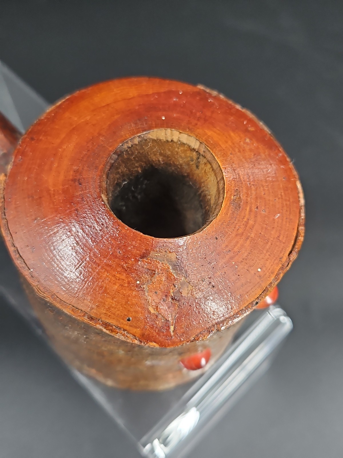 Large Sized Vintage Cherry Wooden Pipe Estate Sale Unique Man Cave Collectable