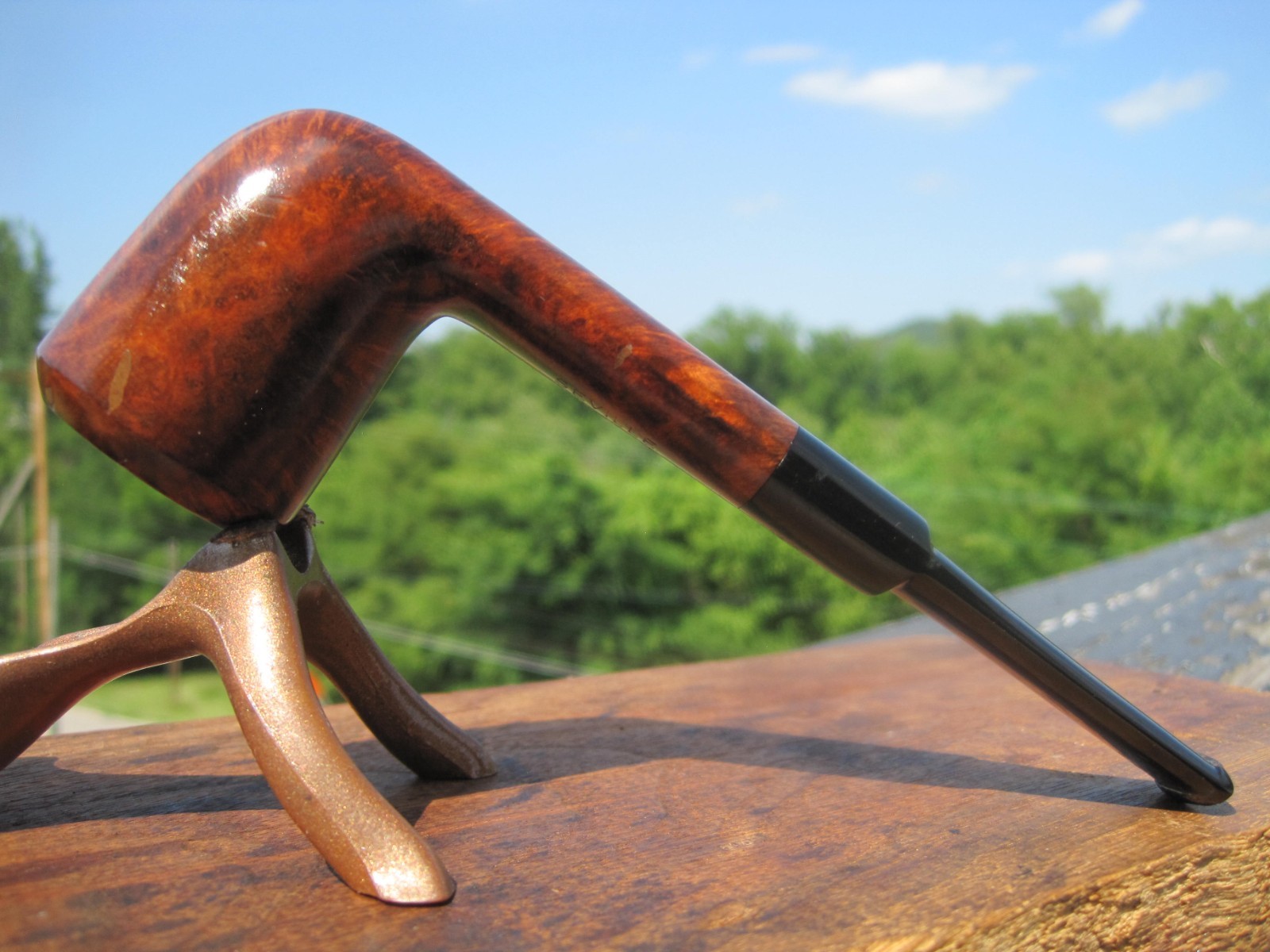 Seville Twin Bore Imported Briar Italy Smooth Dublin Saddle Stem Estate 5.3/4″ L