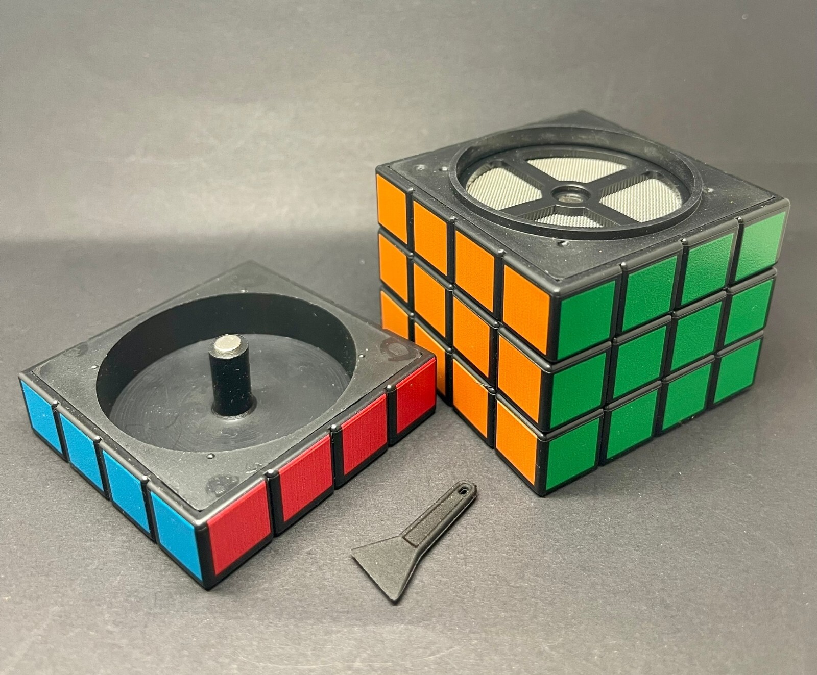 acrylic magic Cubic cube Tobacco grinder Multicolor Unisex 4 layers