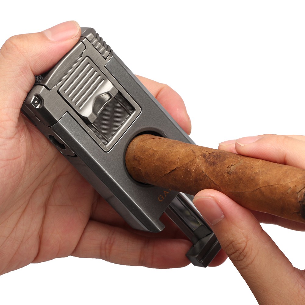 Galiner Metal Windproof Cigar Lighter 1 Jet Flame Refillable Gas Torch Lighters
