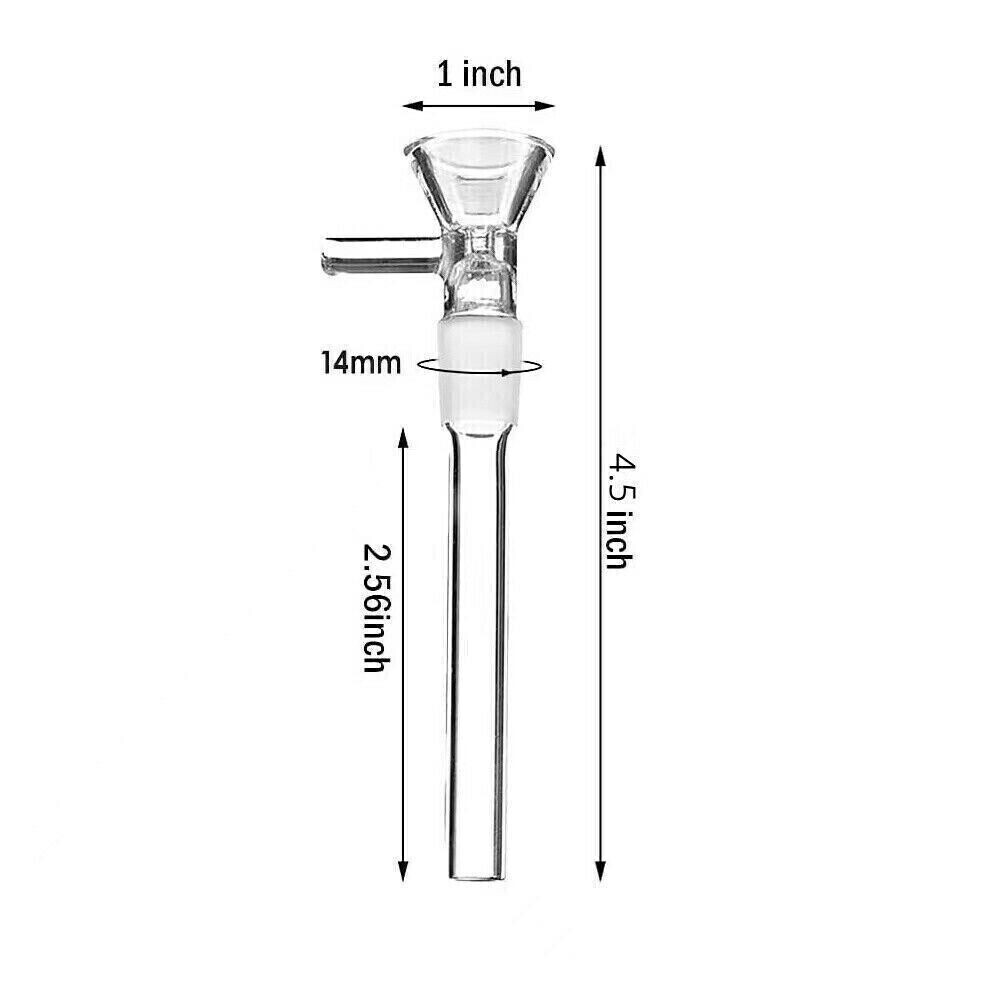 5PCS 4.5″ One Piece Downstem & 14mm Bowl for Smoking Bong Water Pipe Hookah US