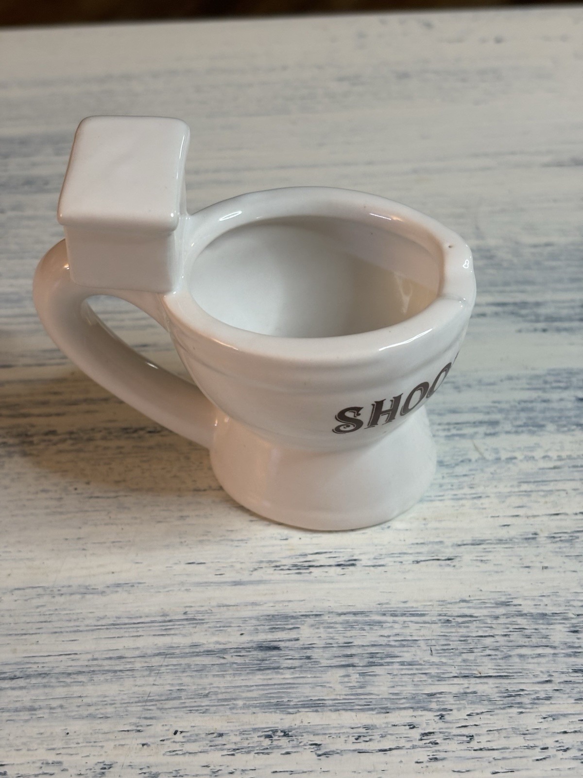 VTG Unbranded “Shoot the Sh#t” Toilet Ashtray Small Mini Ceramic Ashtray