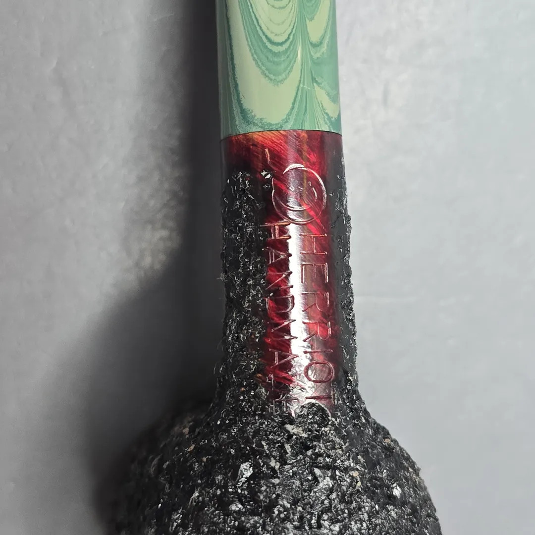 Herriot Pipes Partially Rusticated Nosewarmer Pot Handmade Briar Pipe, New