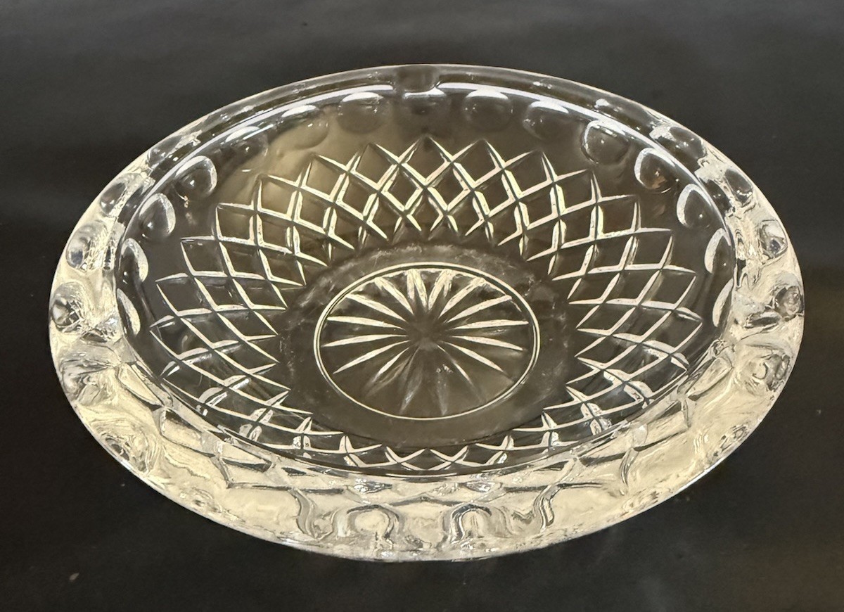 Princess House Lead Crystal Table Lighter Ashtray Cigarette/Candle Holder Works