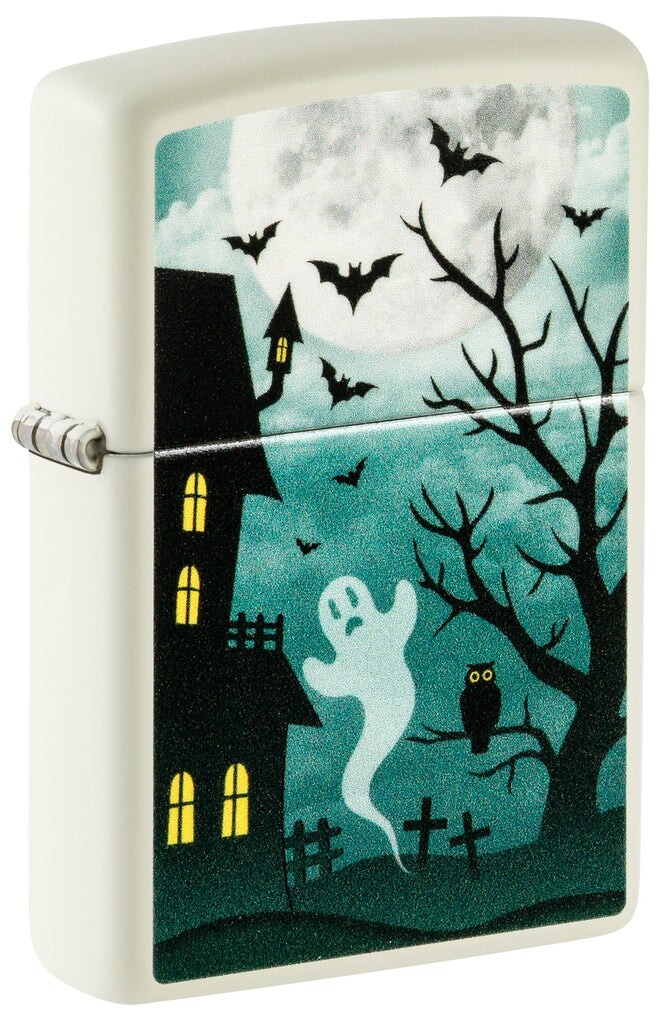 Zippo 48727 Windproof Haunted House Ghost Lighter, Glows in the Dark, New In Box