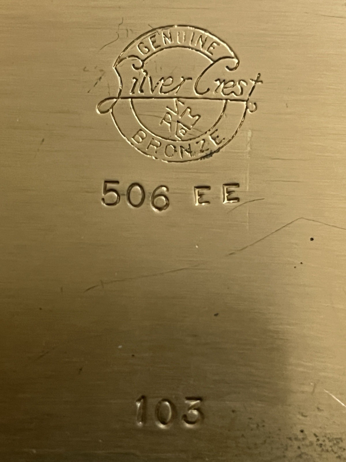 Vintage or Antique Smith Metal Arts Silver Crest Bronze Cigarette Box w/Horse