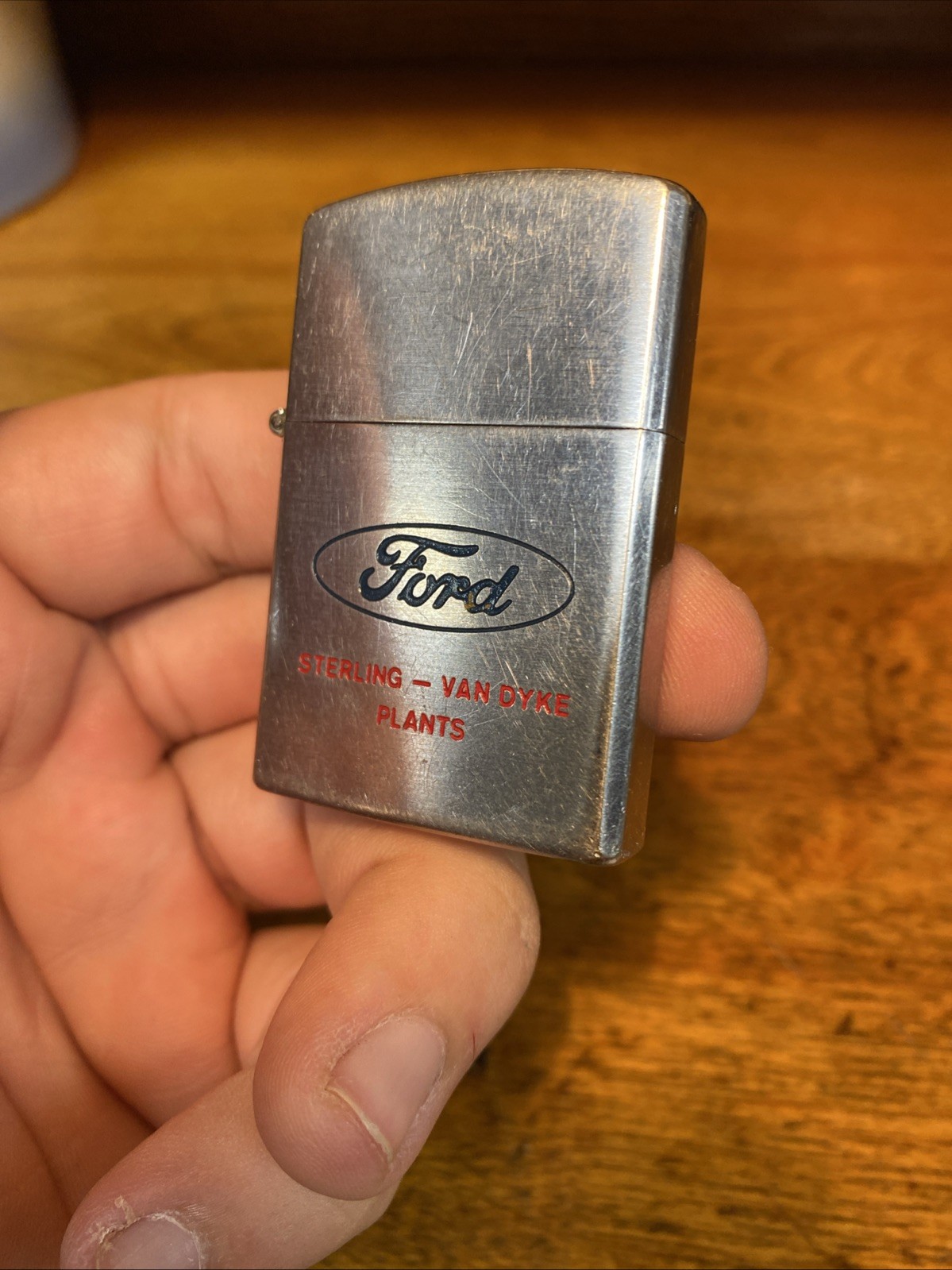 Vintage Lighter Barlow SLIM DANDY Advertising Ford Sterling Van Dyke Plants Car